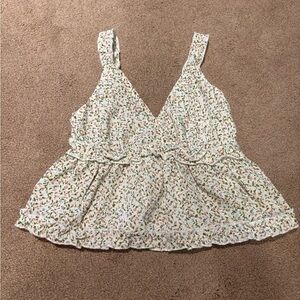 🌸SHEIN Multicolor Floral V-Neck Blouse size small